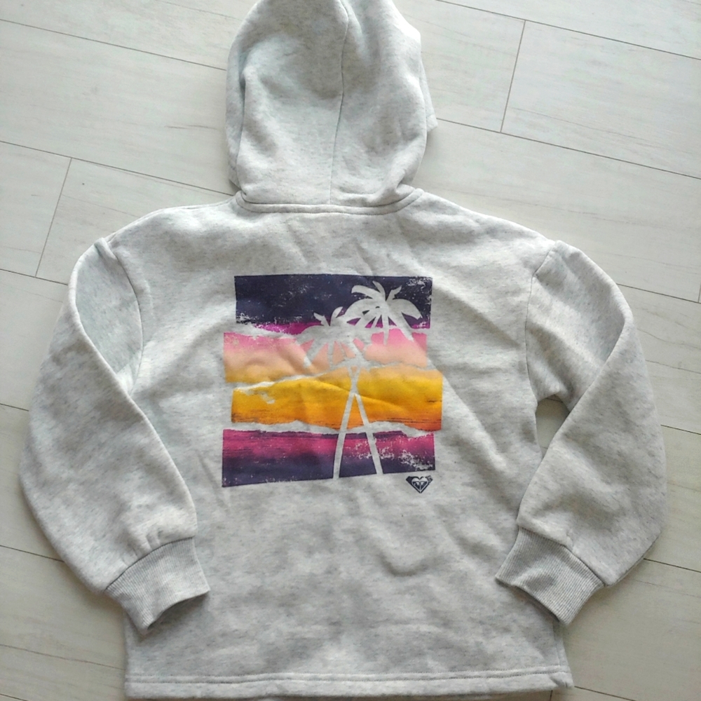 ROXY NEW girls Twin Palms Zip Hoodie Jacket - Picture 1 of 8